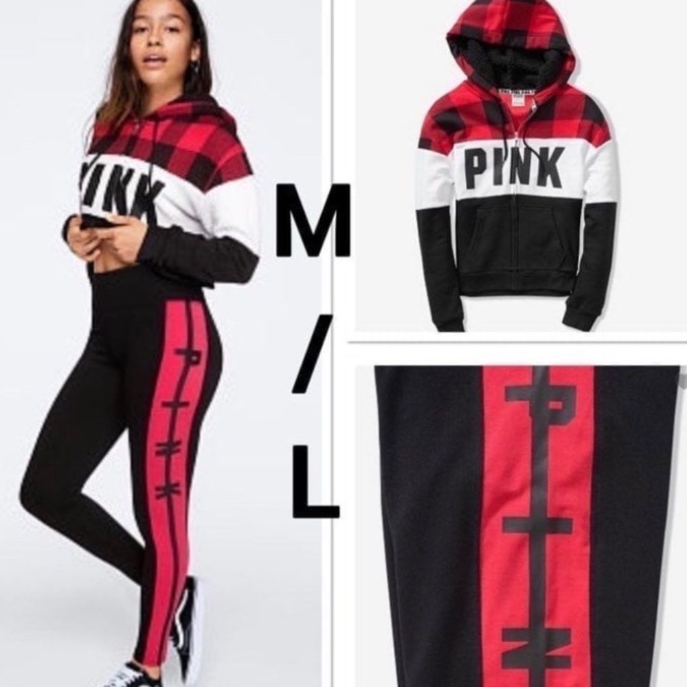 PINK Victoria's M/L BUFFALO PLAID SET